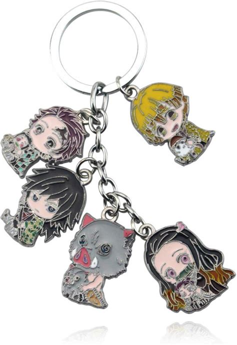 Buy HappyBus Tanjiro keychain Hanafuda keychains Demon Slayer Cosplay ...