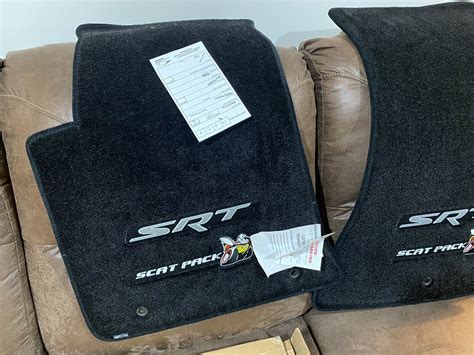 Dodge Challenger Floor Mats SRT Scat Pack Mopar Licensed Logos 2PC 32oz ...