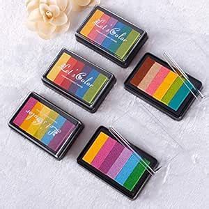 The Art Box 5 Pack 30 Shade Colors Craft Ink Pad Stamps Colorful Rubber ...