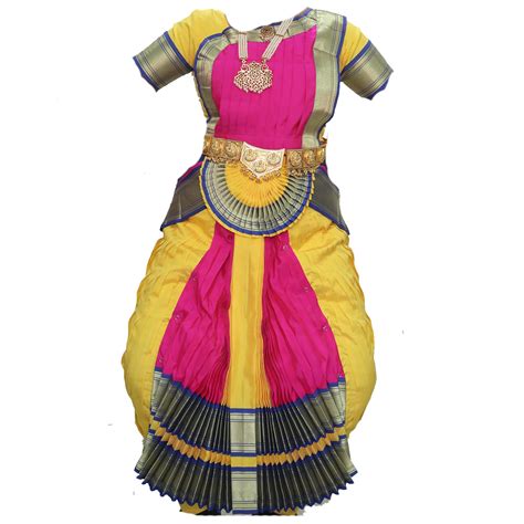 Mudra Dance Costumes Classical Bharatnatyam Readymade 32 Inch Yellow ...