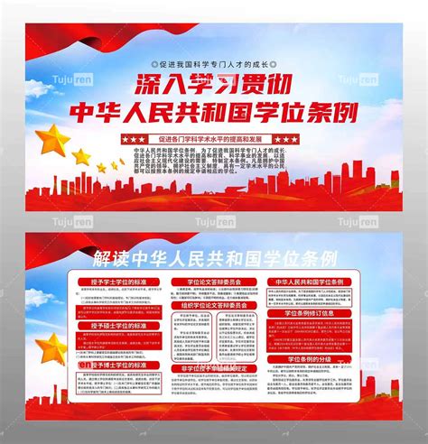 解读中华人民共和国学位条例展板素材模板下载-图巨人