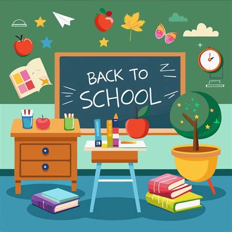 Back to school with blackboard | Premium Vector