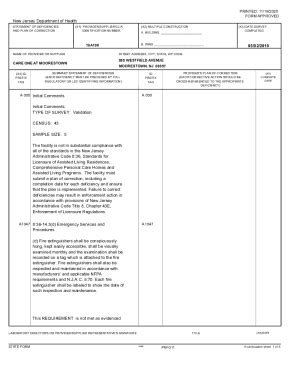 Fillable Online STATEMENT OF DEFICIENCIES (X1) PROVIDER/SUPPLIER/CLIA ...