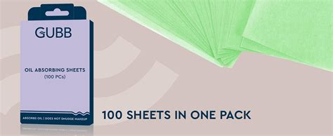 GUBB Blotting Paper for Oily Skin - 100 Oil Absorbing Sheets For Men ...