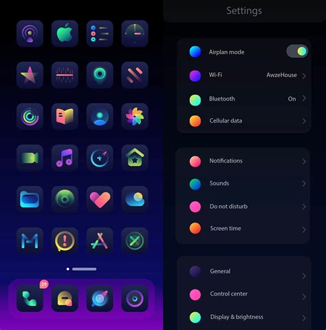 The Bobo Dark theme marries dark aesthetics with beautiful color gradients