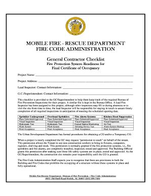 Fillable Online cityofmobile General Contractor Check List General ...