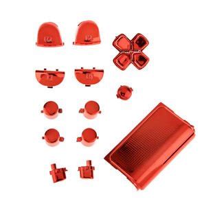 Red Chrome Buttons Mod Triggers Thumbsticks Touchpad for PS4 Controller ...