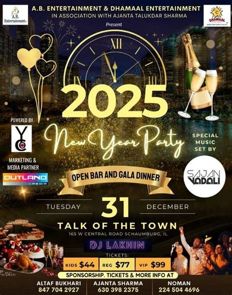 New Year Celebration 2025 in Schaumburg, Talk of The Town, Schaumburg ...