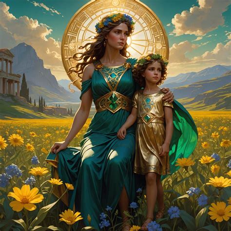 Demeter and young Persephone - AI Generated Artwork - NightCafe Creator