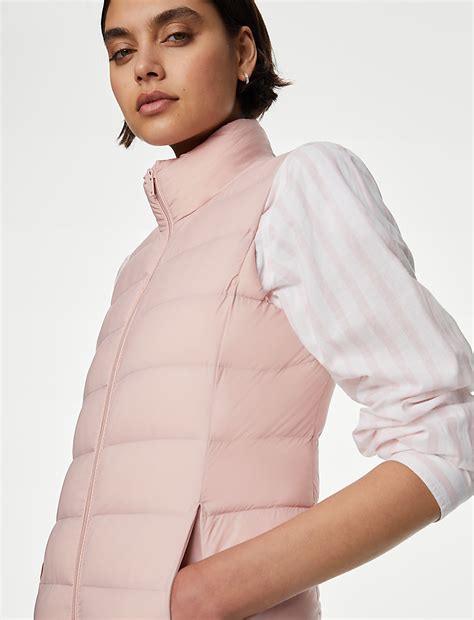 Buy Feather & Down Quilted Packaway Puffer Gilet at Marks & Spencer