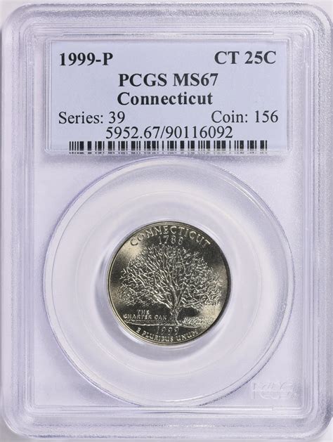 1999-P State Quarter Connecticut PCGS MS-67 (Item 1557946 ...
