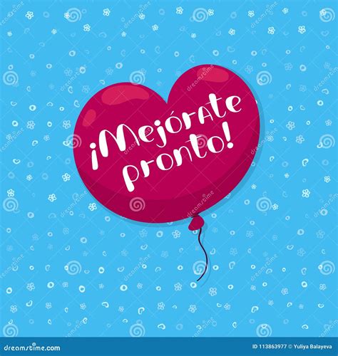 Get Well Soon Card in Spanish Stock Vector - Illustration of poster, pronto: 113863977