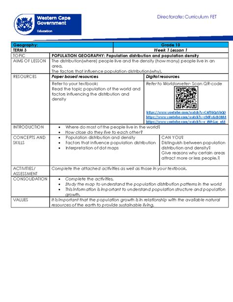 Geography Grade 10 Covid-19 Lesson Term 3 Week 1 fin - Geography: Grade ...
