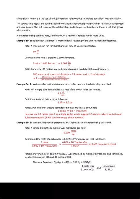 Image result for Dimensional Analysis Worksheet with Answer Key