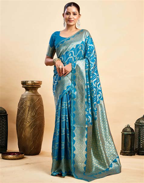 Blue Silk Woven Saree – Sudathi