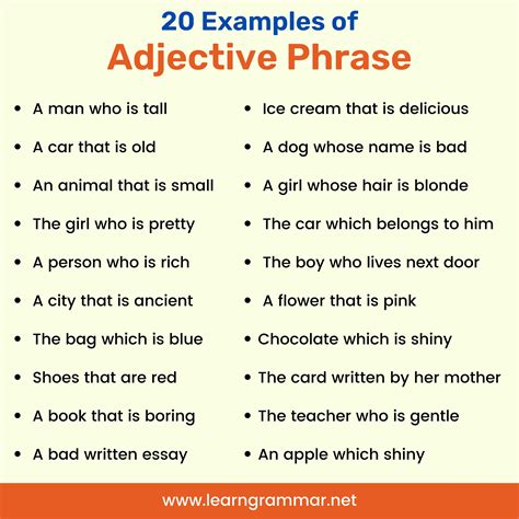 20 Examples of Adjective Phrases