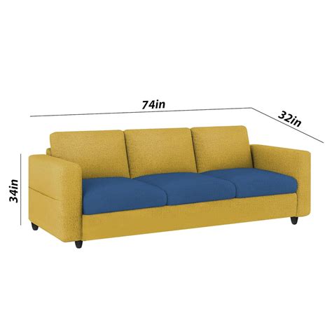 CASALIVING Lender 3 Seater Sofa Set with Center Table for Living Room
