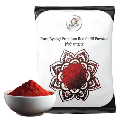 BHIKUSA Pure Byadgi Red Chilli Powder, 500 Gram : Amazon.in: Grocery ...