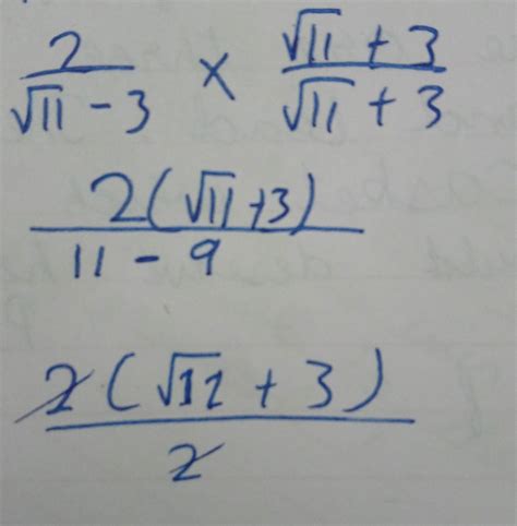 The number obtained on rationalising the denominator 2/under root 11 ...
