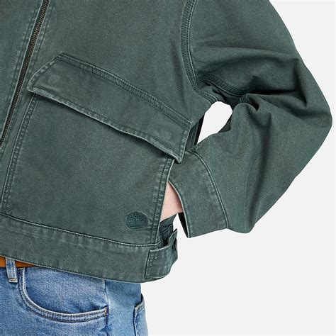 Strafford Washed Canvas Jacket for Women in Dark Green