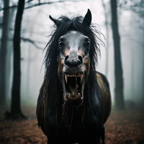 "Scary horse" — image created in Shedevrum