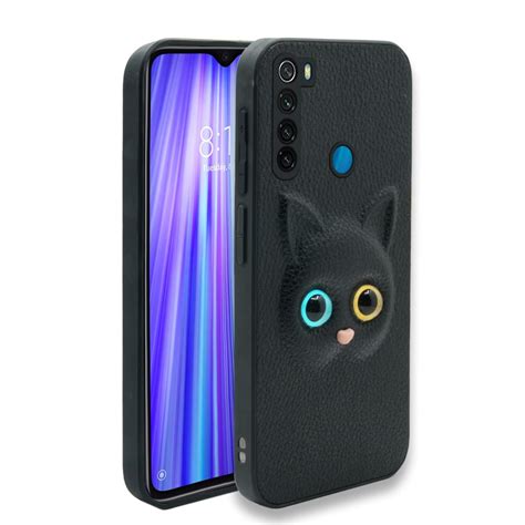 Pikkme Mi Redmi Note 8 Back Cover for Girls | Cute Cat Leather Finish ...