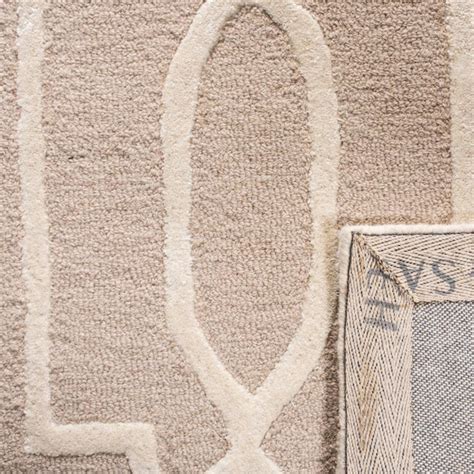 Safavieh Bella Soma 5 X 5 (ft) Wool Sand/Ivory Round Indoor Geometric ...