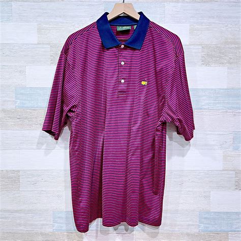The Masters Masters Augusta National Golf Polo Shirt Red Blue Striped ...