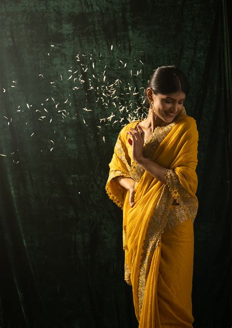 Rambha Yellow Tissue Chanderi Saree