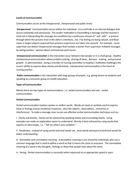 Levels of Communication-WPS Office - Levels of Communication ...