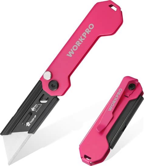 WORKPRO EDC Folding Utility Knife, Mini Box Cutter with Quick Open Axis ...