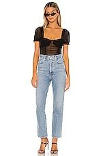 superdown Pamela Ruched Mesh Top in Black | REVOLVE