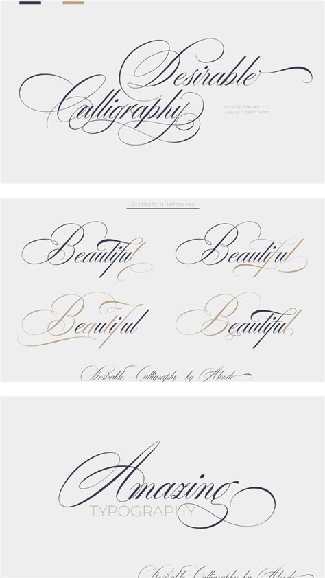 Desirable Calligraphy, a Script Font by Alcode | Tattoo writing fonts ...