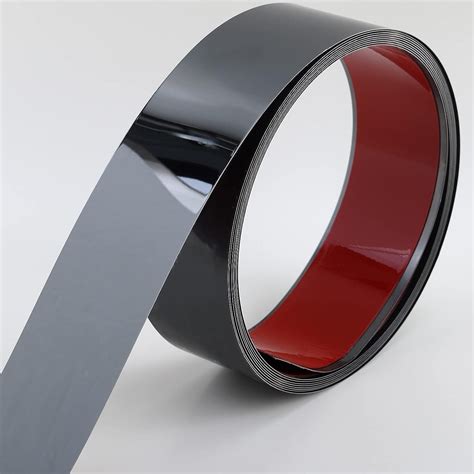 Rola platbanda autoadeziva, Inox, 500 x 5 cm, Negru cu finisaj lucios ...