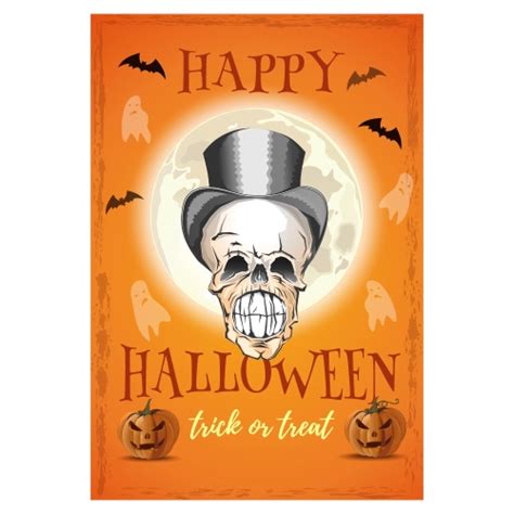 Halloween Poster Cutout | Skull, Pumpkins & Party Wall Decoration | ZBox.in