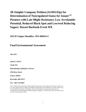 J.R. Simplot Co.; Determination of Nonregulated Status of ... Doc ...