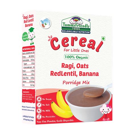 TummyFriendly Foods Sprouted Ragi Oats Red Lentil Banana Porridge Mix ...