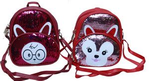 AAIFA Girls Glitter Sequins bag 3 L Backpack Red & Maroon - Price in ...
