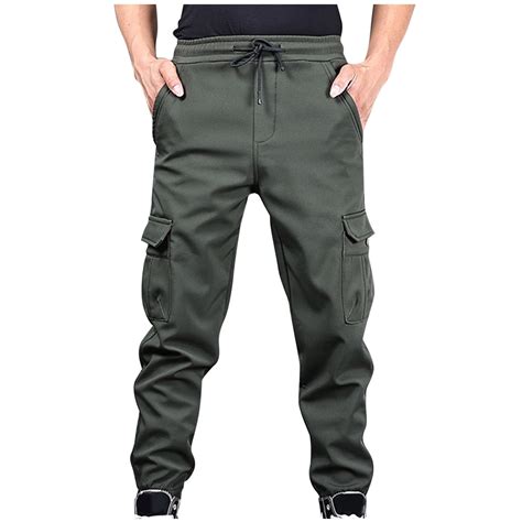 FNFYFH Mens Fleece Lined Cargo Pants Big and Tall Jogger Pants Casual ...