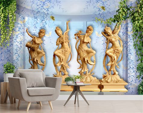Beautiful Sculptures Customised wallpaper for wall – Myindianthings