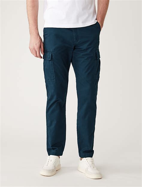 Buy Tapered Fit Lightweight Cargo Trousers at Marks & Spencer