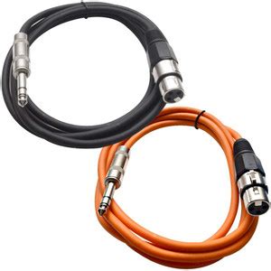 MORTAS (PACK OF 2) XLR Female to 1/4" (mono)TRS Patch Cable Balanced ...