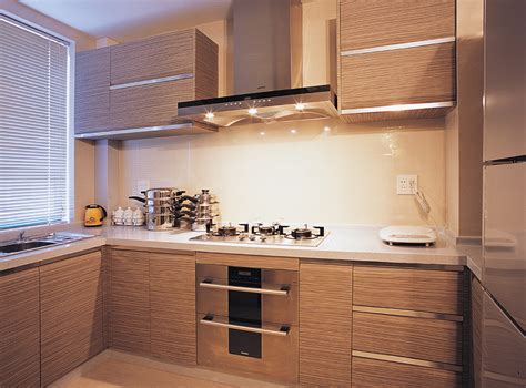 两居室现代风格原木色实木厨房柜子效果图-房天下装修效果图