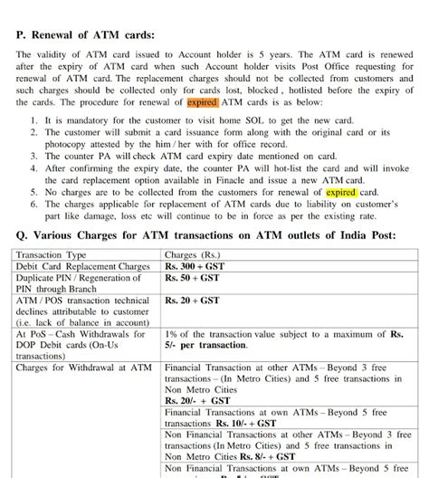 Procedure to renewal ATM card in Post Office after the expiration of card?