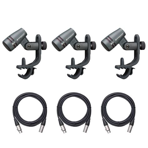 Sennheiser E604 Dynamic Cardioid Instrument Microphone Kit, 3-Pack with ...