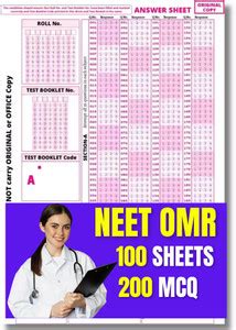 OMR Sheet for NEET 200 MCQ’s A4 Size, 100 Practice Sheets For ...