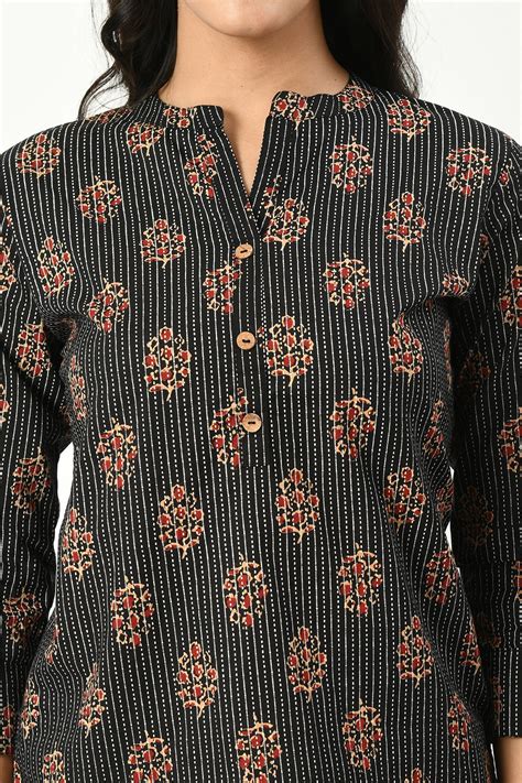 Black printed straight Top – SABHYATA CLOTHING