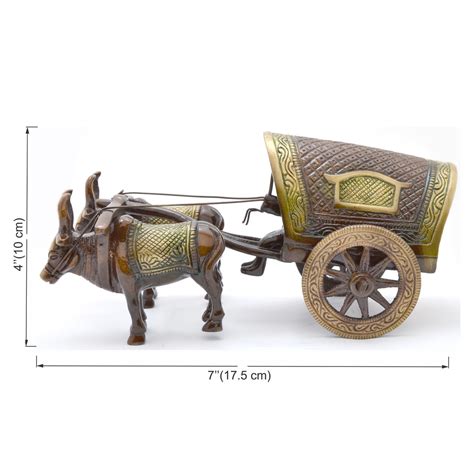 Brass Covered Village Bullock Cart Showpiece – Two Moustaches Store