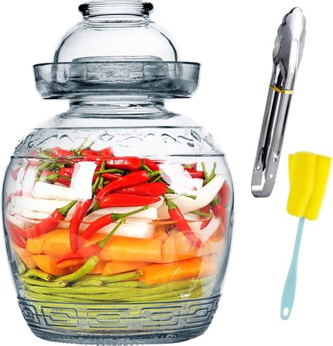JUSTDOLIFE Large Pickle Jar with Lids, 88oz/2.6L Fermentation Jars with ...