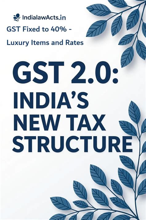GST Fixed to 40% - Luxury Items and Rates
